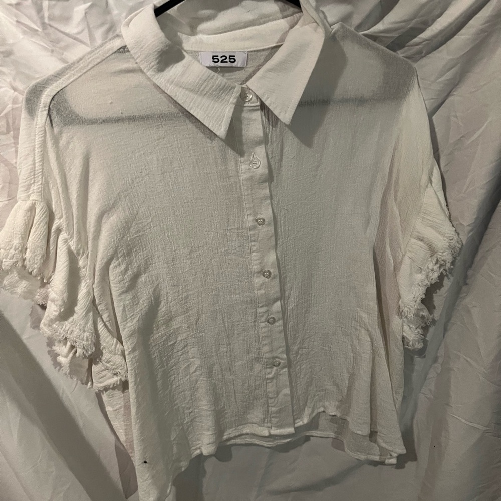 525 America Women's Cream Button-Down Shirt